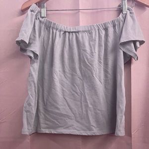 Xs grey off the shoulder top